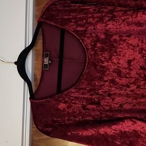 L&B Crushed Velevt Dress Maroon 3x
